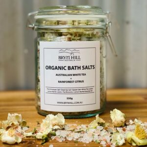 Bryn Hill Organic Bath Salts - Australian White Tea & Rainforest Citrus - 550g