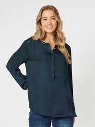Hammock and Vine - Navy Luxe Nehru Top