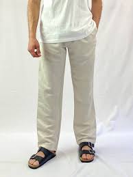 Jimmy Stuart - Oatmeal Linen Pant - Relaxed Fit