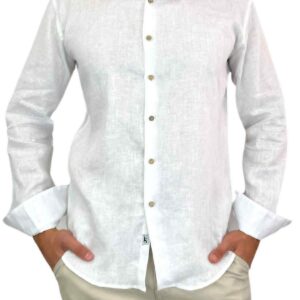 Jimmy Stuart - Byron Bay White Linen L/S Shirt
