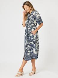 Hammock and Vine - Navy Multi Palm Cove Dress