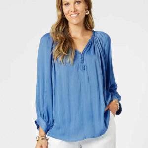 Hammock and Vine- Lux Plait Top - Pacific Blue