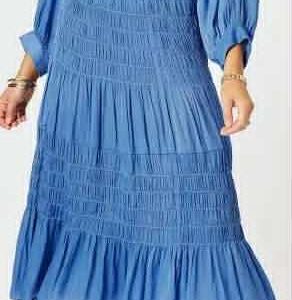 Hammock and Vine - Lux Ruche Skirt - Pacific Blue