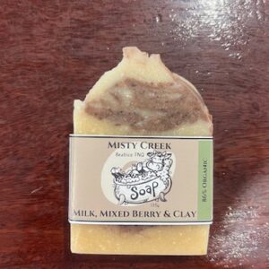 Misty Creek Beatrice FNQ - 86% Organic Soap - Milk, Mixed Berry & Clay 135g