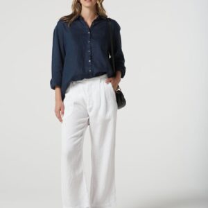 Goondiwindi Cotton - Staple Tailored Linen Pant - White