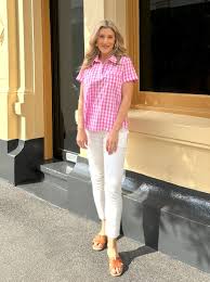 Monaco Jeans - Knox Top Pink Check