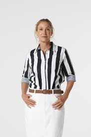 Goondiwindi Cotton - Classic Cotton 3/4 Sleeve Shirt - Hayman Stripe
